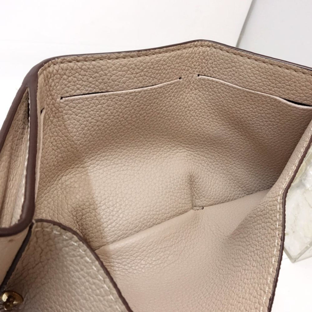 Louis Vuitton Grayish Leather Wallet (Tri-Fold)
