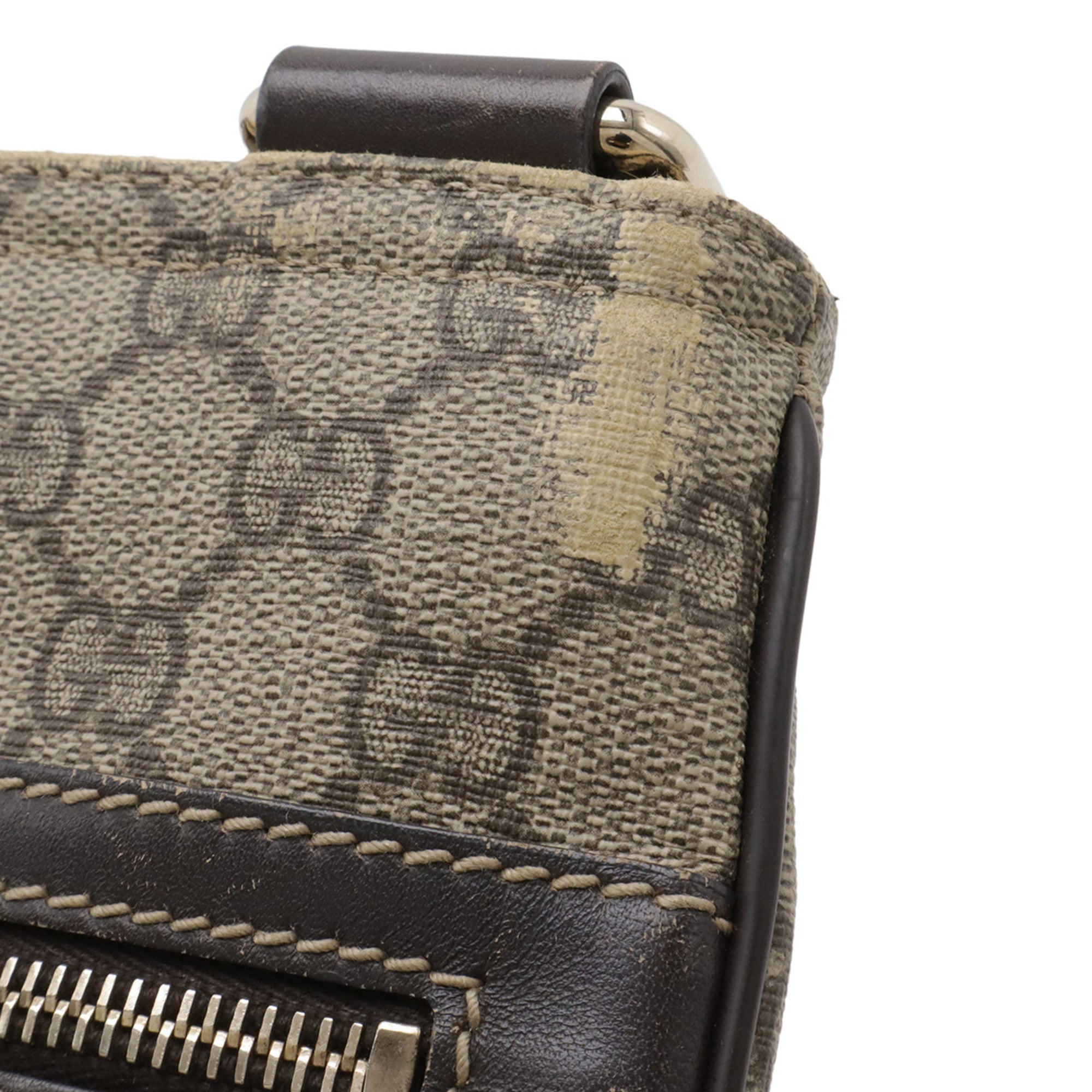 Gucci Gg Plus Beige Dark Brown Khaki Gg Supreme Leather Shoulder Bag (Pre-Owned)