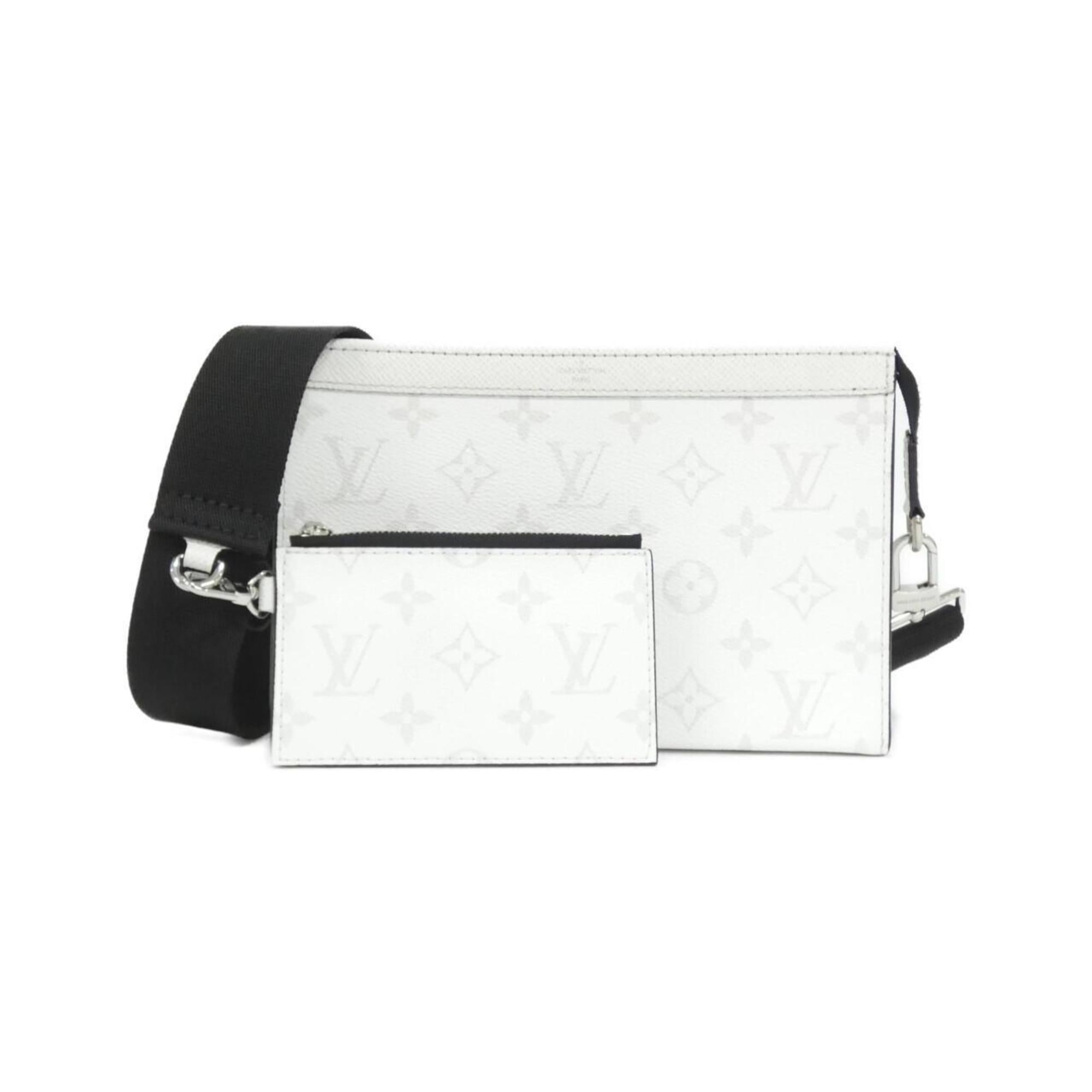 Louis Vuitton White Coated Canvas Leather Shoulder Bag