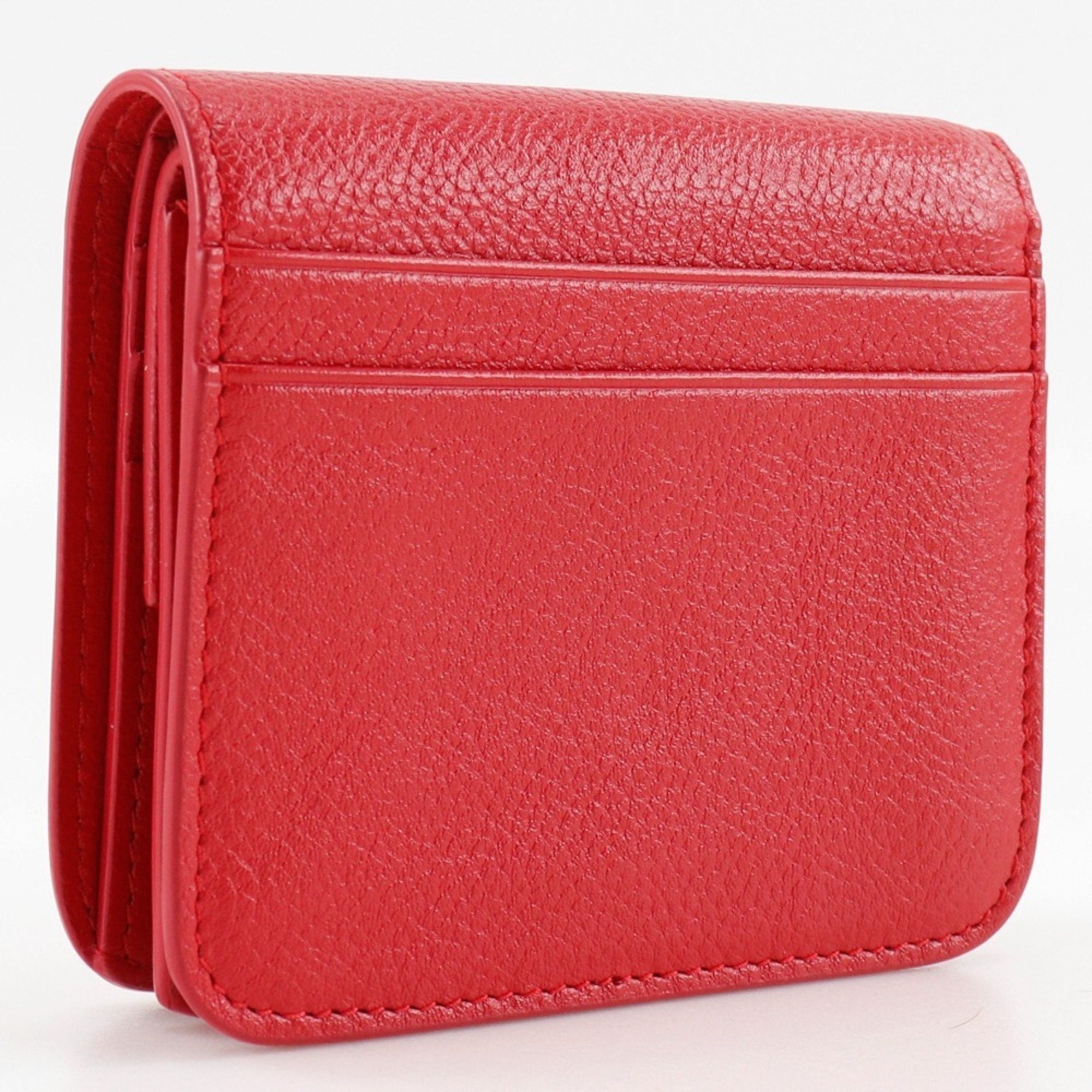 Balenciaga Red Color Leather Wallet (Bi-Fold)