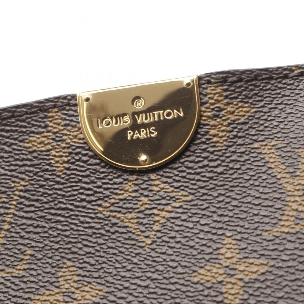 Louis Vuitton Black Brown Monogram Coated Canvas Leather Tote Bag