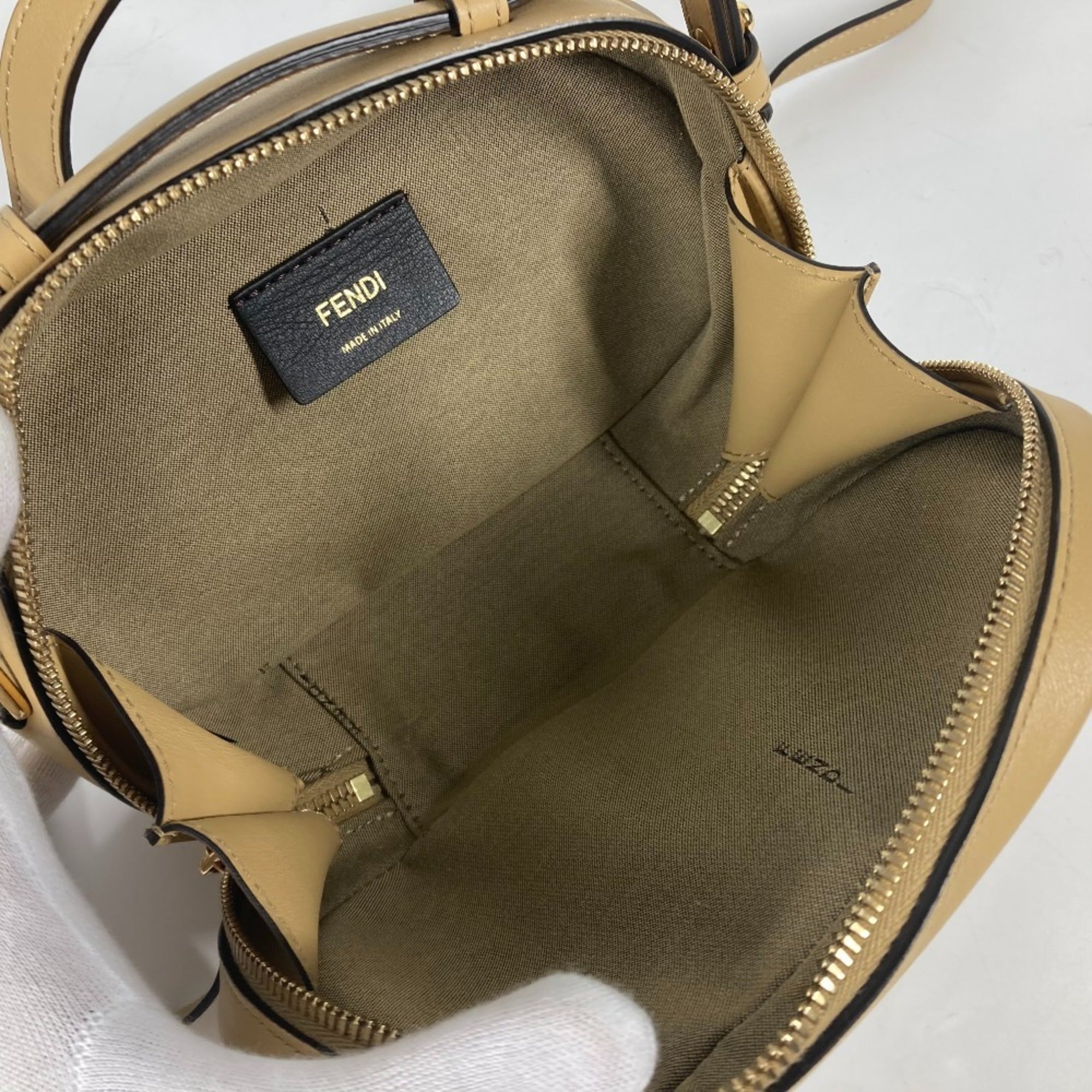 Fendi Beige Leather Handbag Shoulder Bag