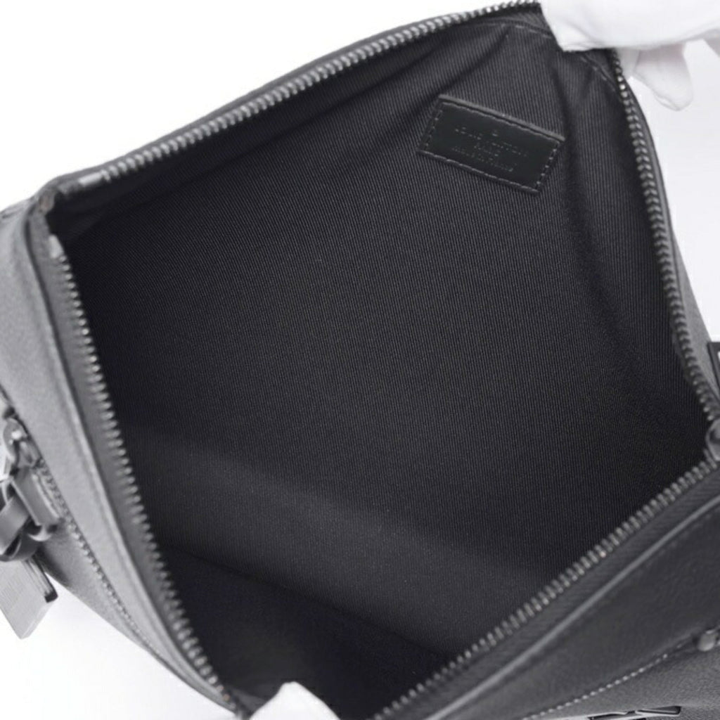 Louis Vuitton Black Noir Leather Clutch Bag Pouch
