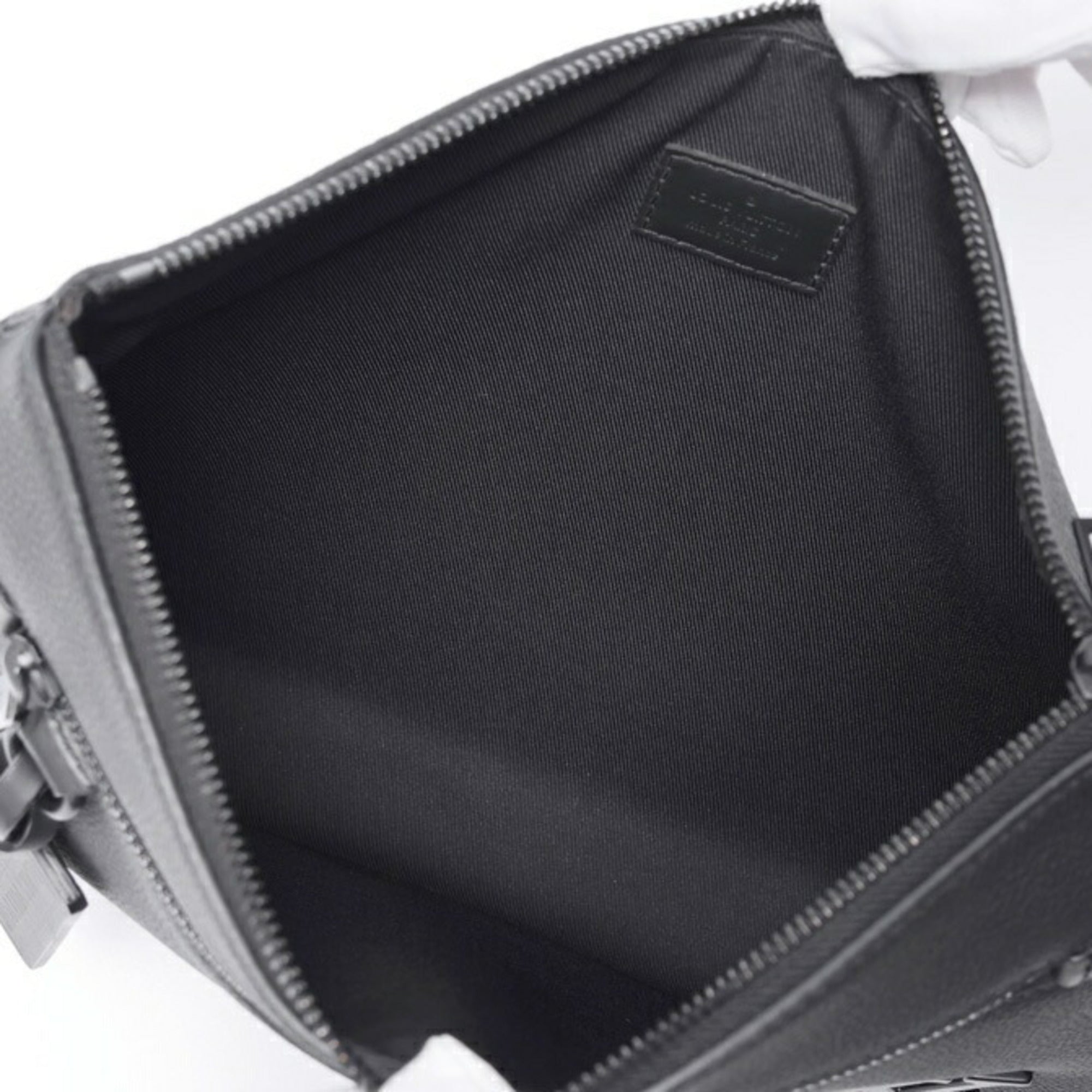 Louis Vuitton Black Noir Leather Clutch Bag Pouch