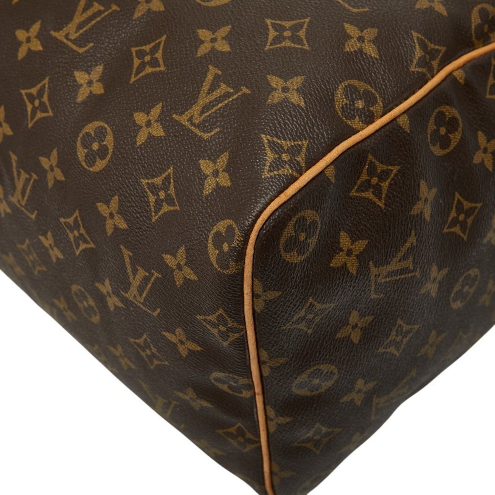 Louis Vuitton Brown Pvc Leather Boston Bag Handbag