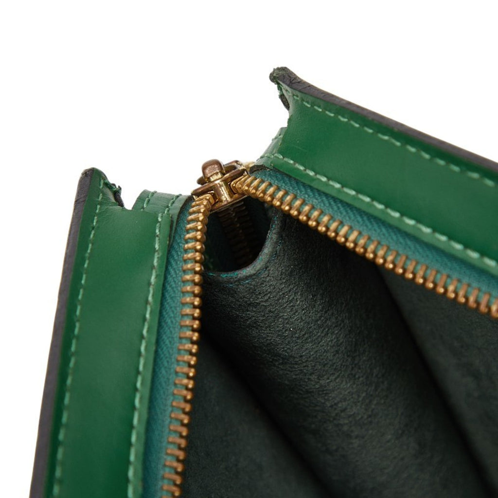 Louis Vuitton Borneo Green Leather Handbag