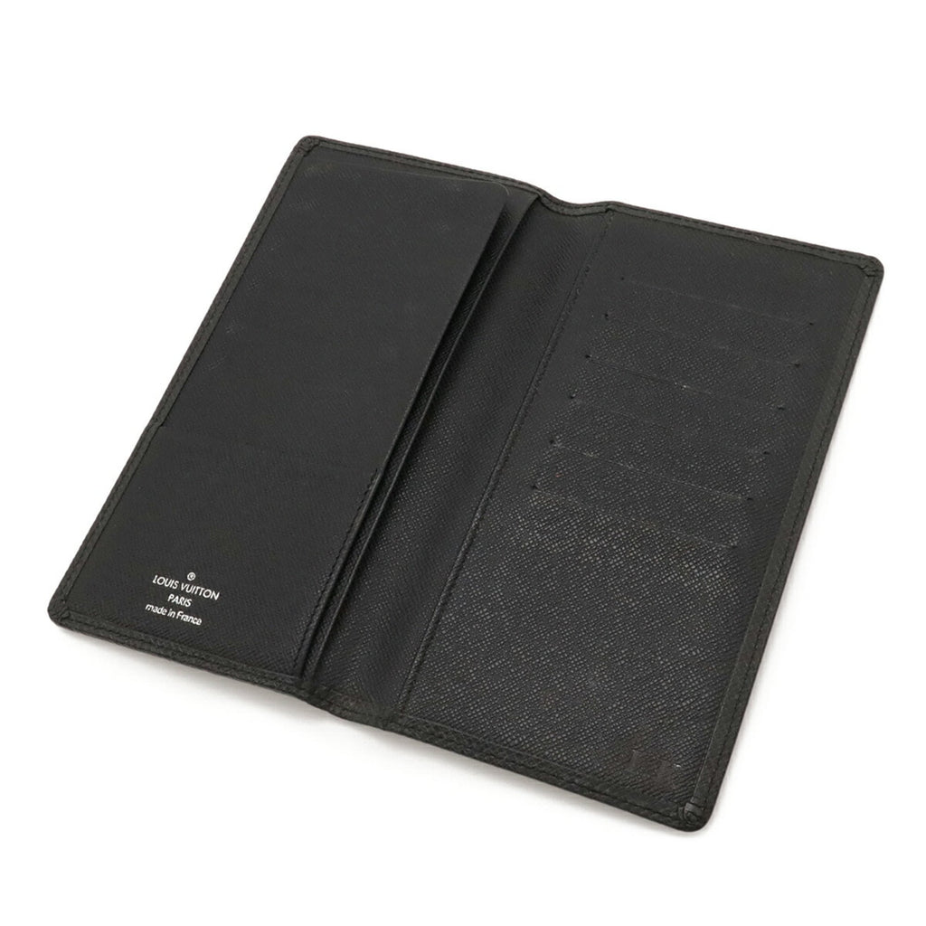 Louis Vuitton Ardoise Black Taiga Leather Leather Long Wallet