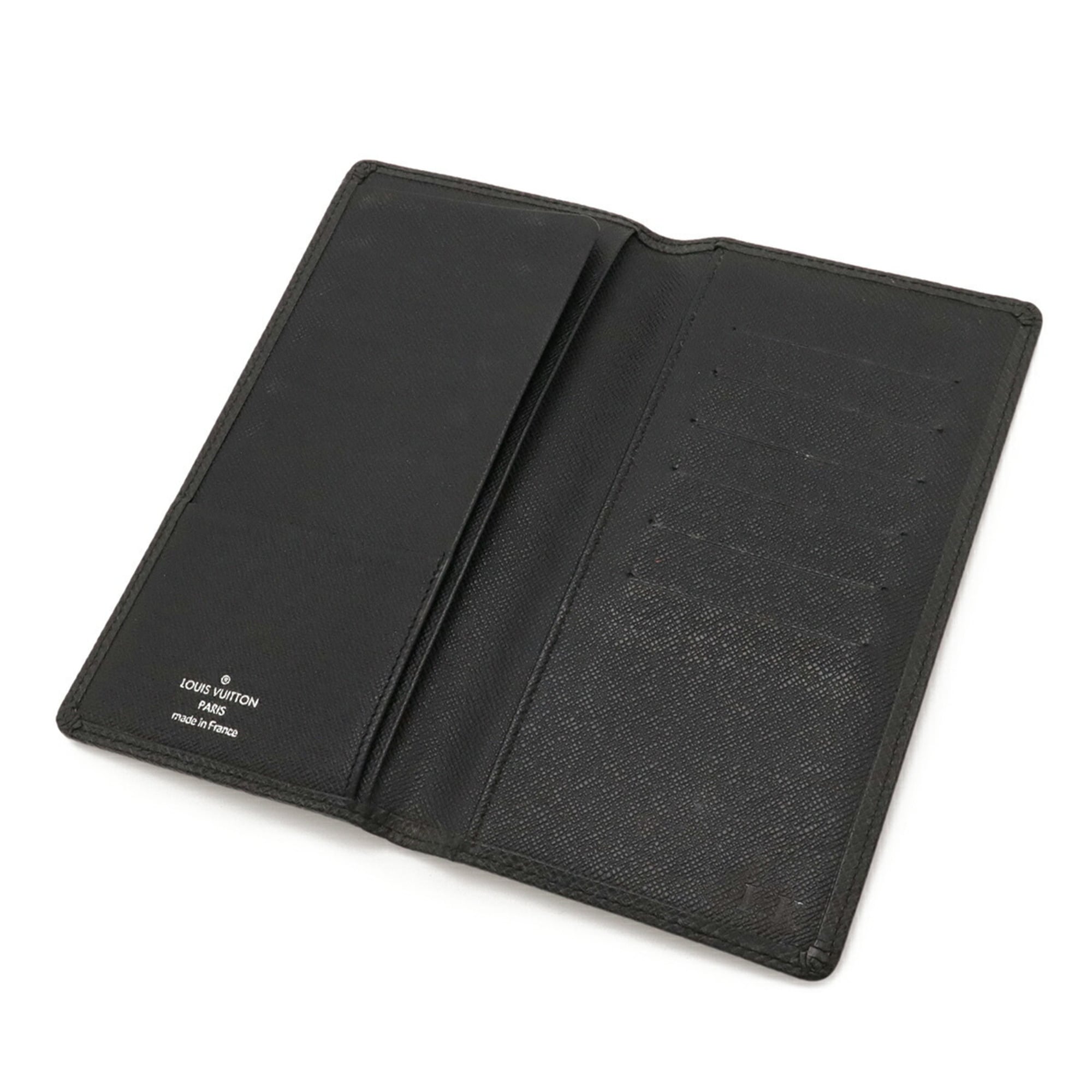 Louis Vuitton Ardoise Black Taiga Leather Leather Long Wallet
