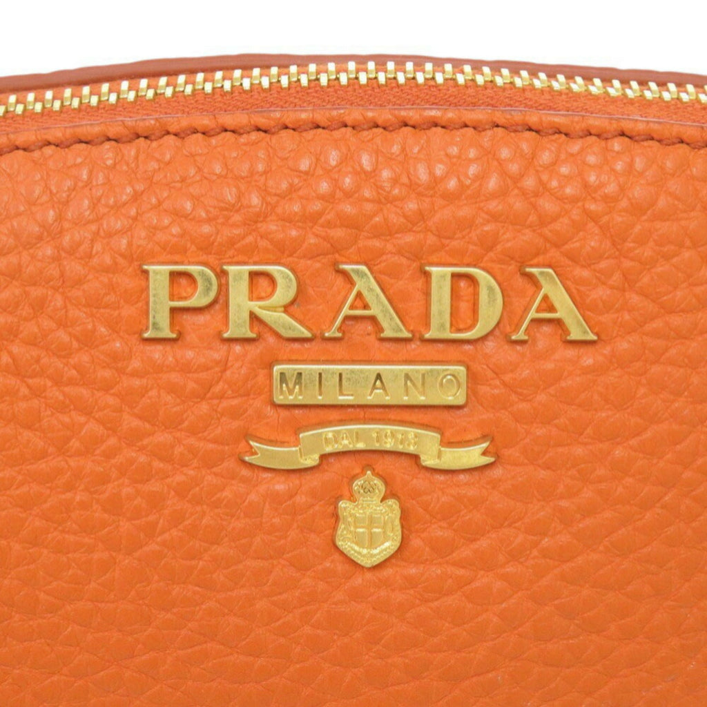 Prada Orange Leather Pouch