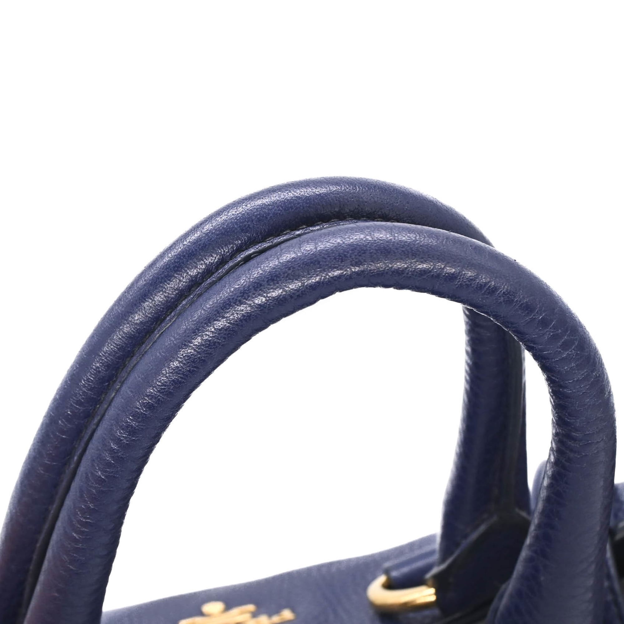 Prada Blue Leather Shoulder Bag Tote Bag