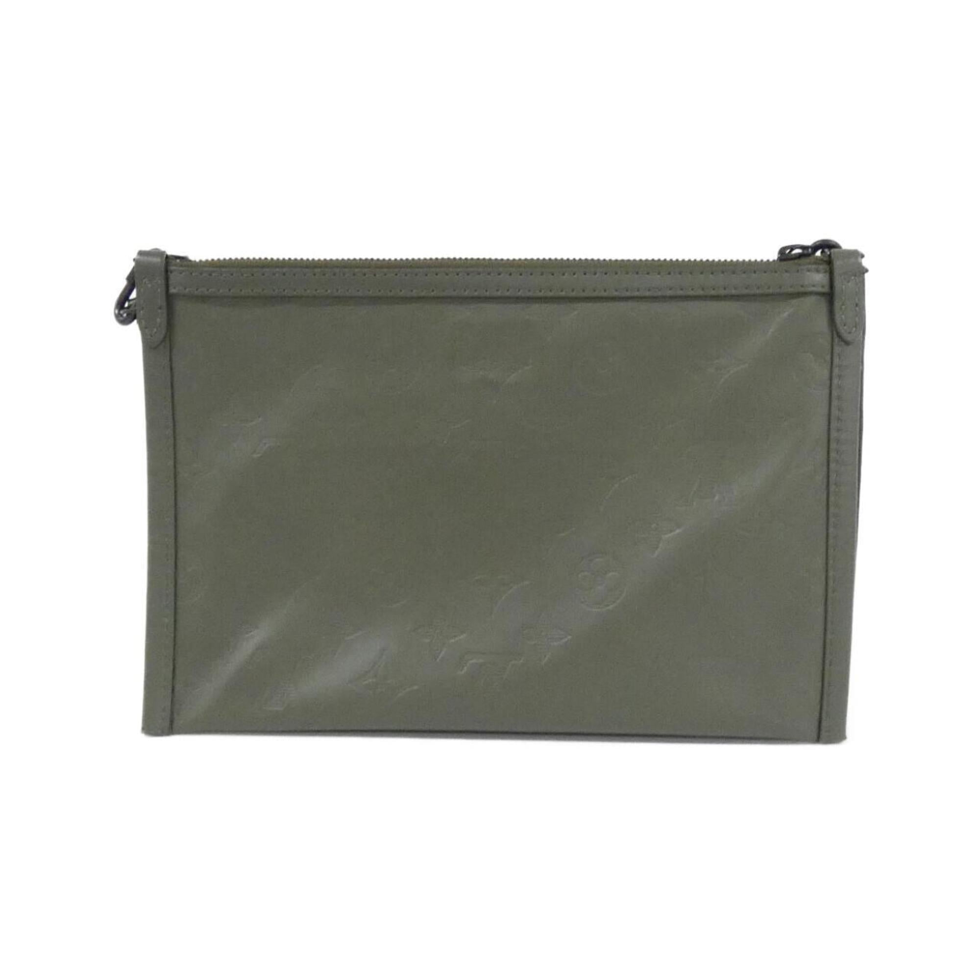 Louis Vuitton Black Khaki Leather Shoulder Bag