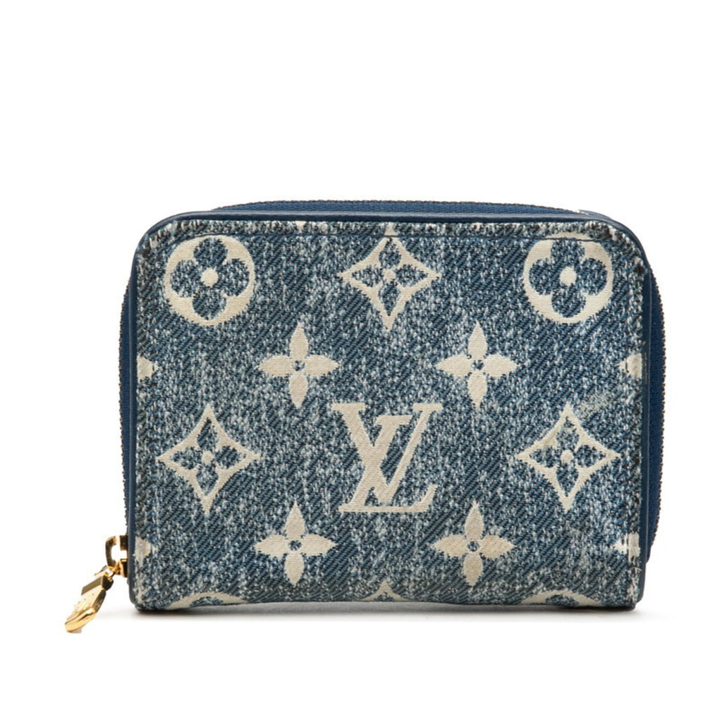 Louis Vuitton Blue Denim Leather Coin Purse/Coin Case