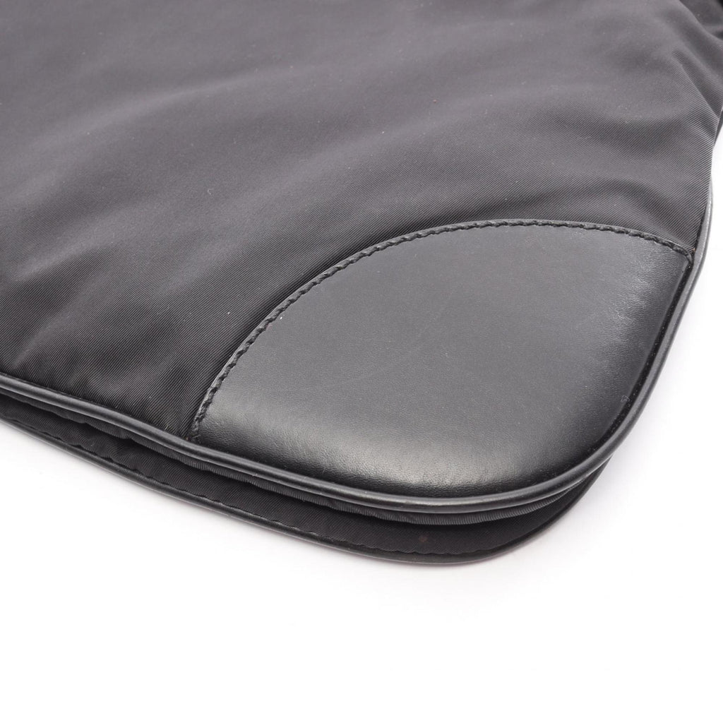 Prada Black Nylon Leather Shoulder Bag
