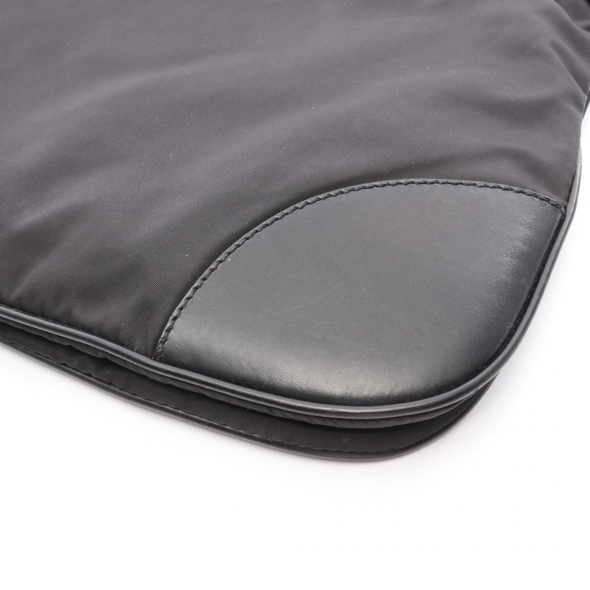 Prada Black Nylon Leather Shoulder Bag
