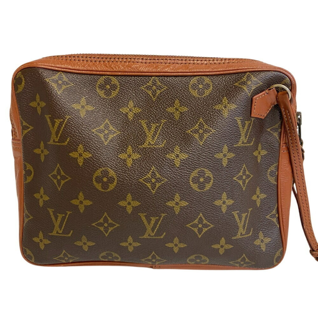 Louis Vuitton Brown Monogram Leather Clutch Bag