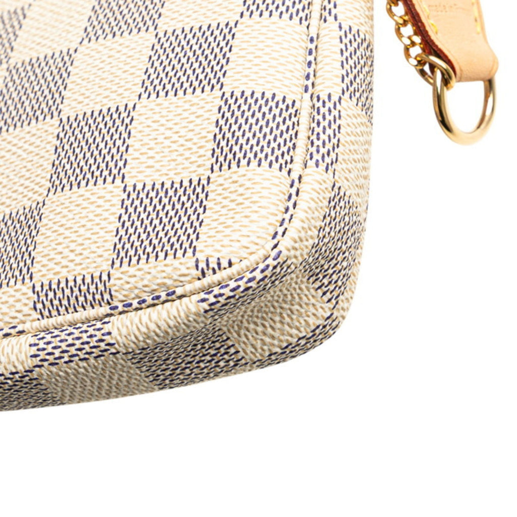 Louis Vuitton Damier Azur White Pvc Leather Handbag Pochette