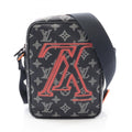 Louis Vuitton Navy Red Color White Coated Canvas Monogram Pvc Leather Shoulder Bag