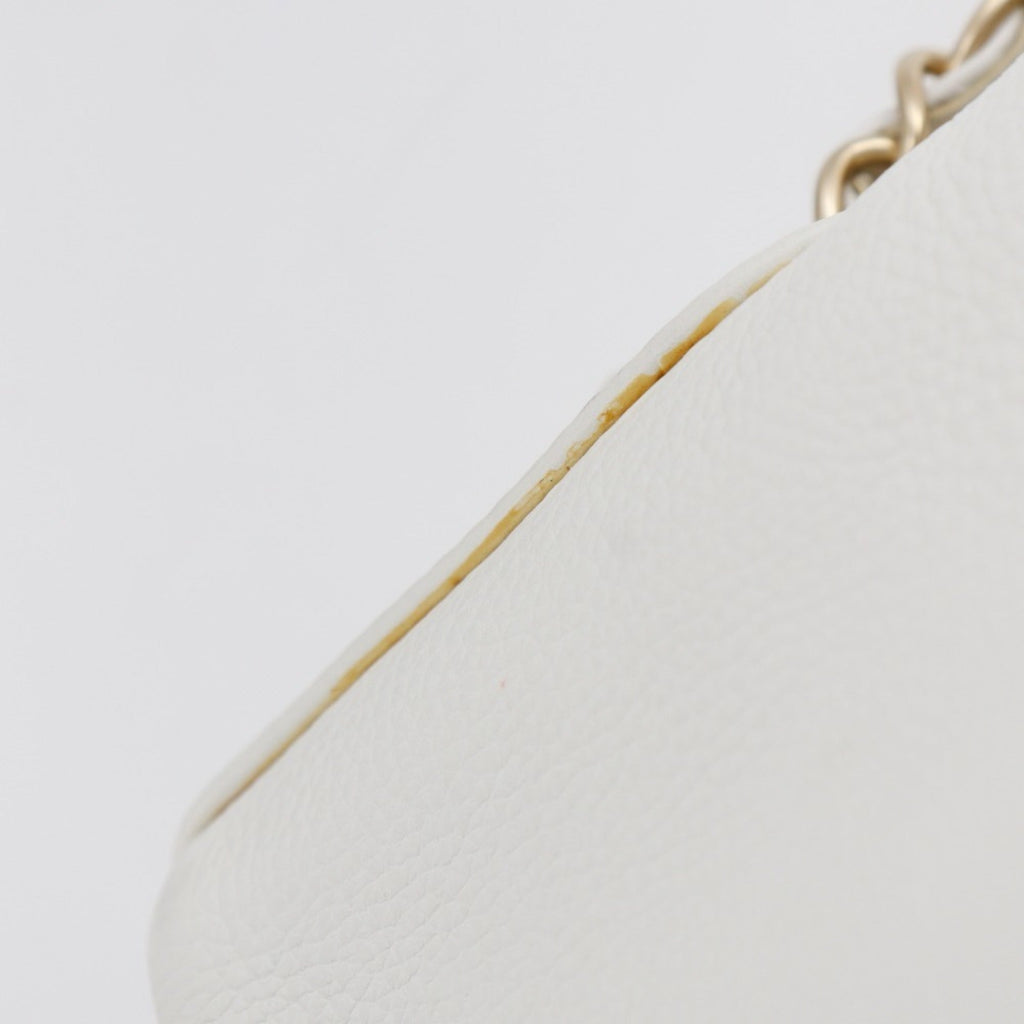 Chanel White Leather Shoulder Bag