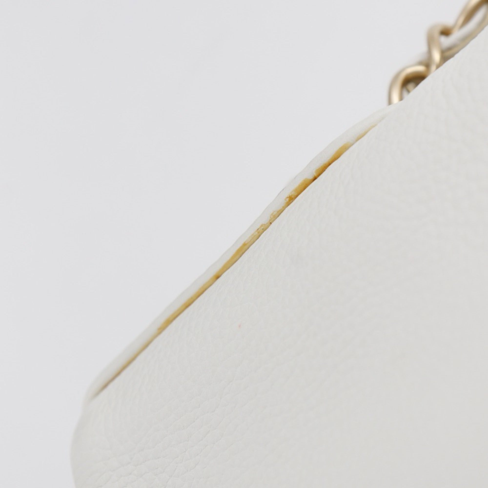 Chanel White Leather Shoulder Bag