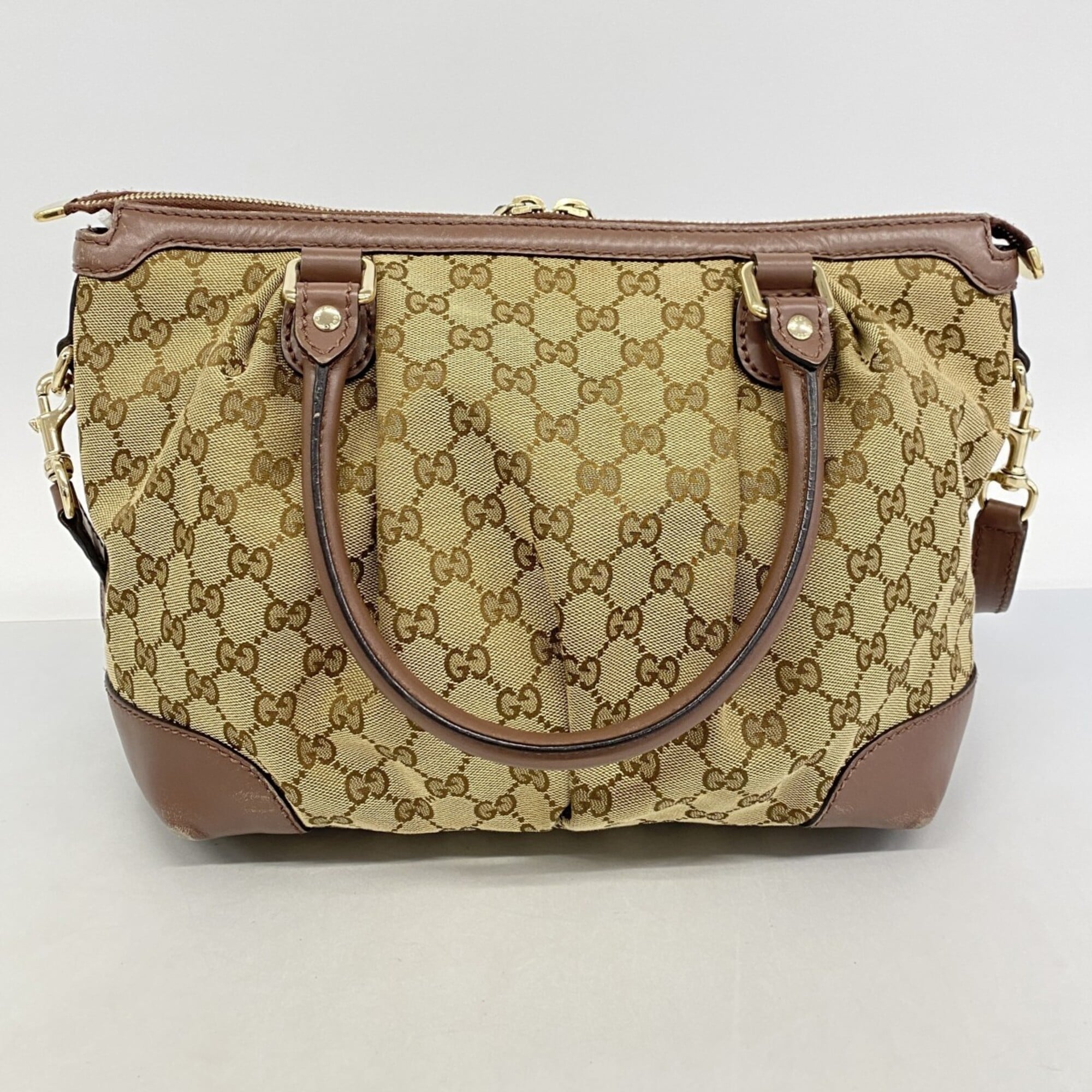 Gucci Beige Canvas Handbag (Pre-Owned)