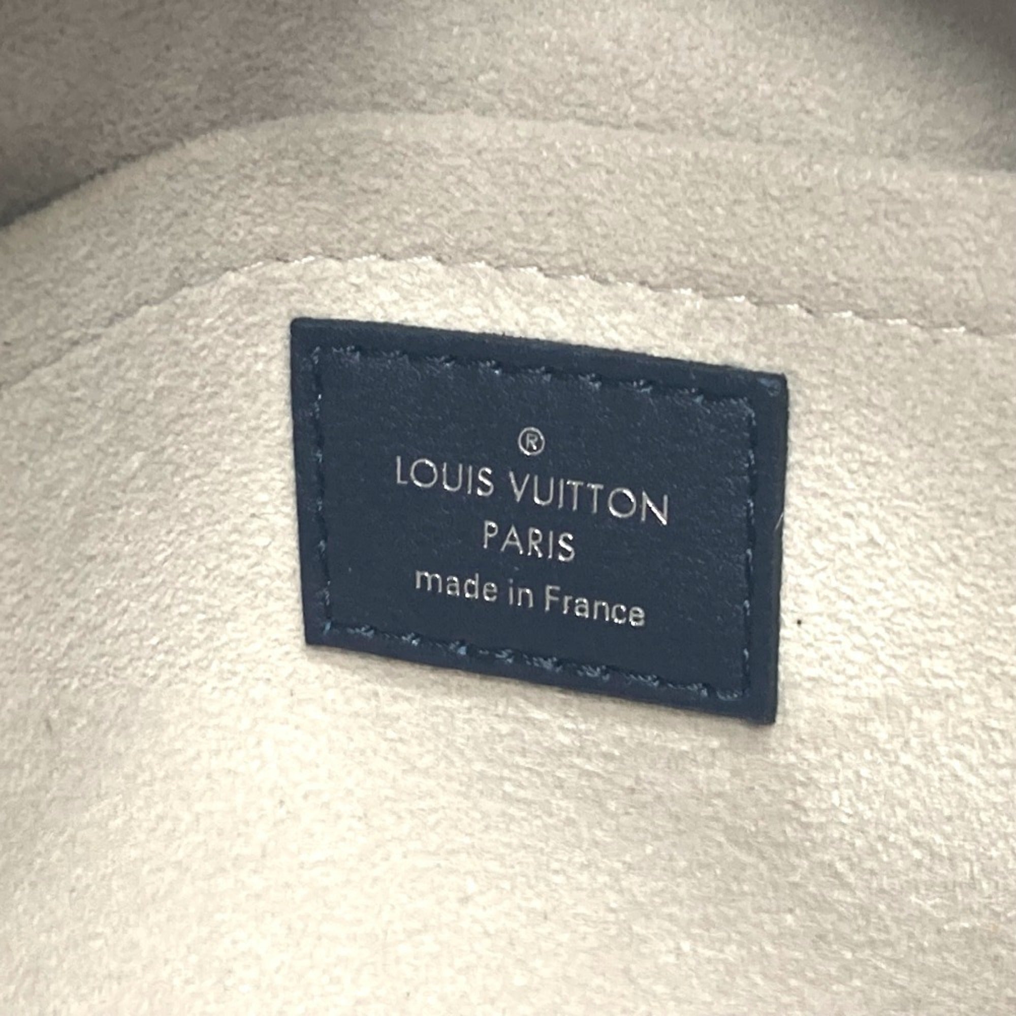 Louis Vuitton Beige Black Leather Handbag