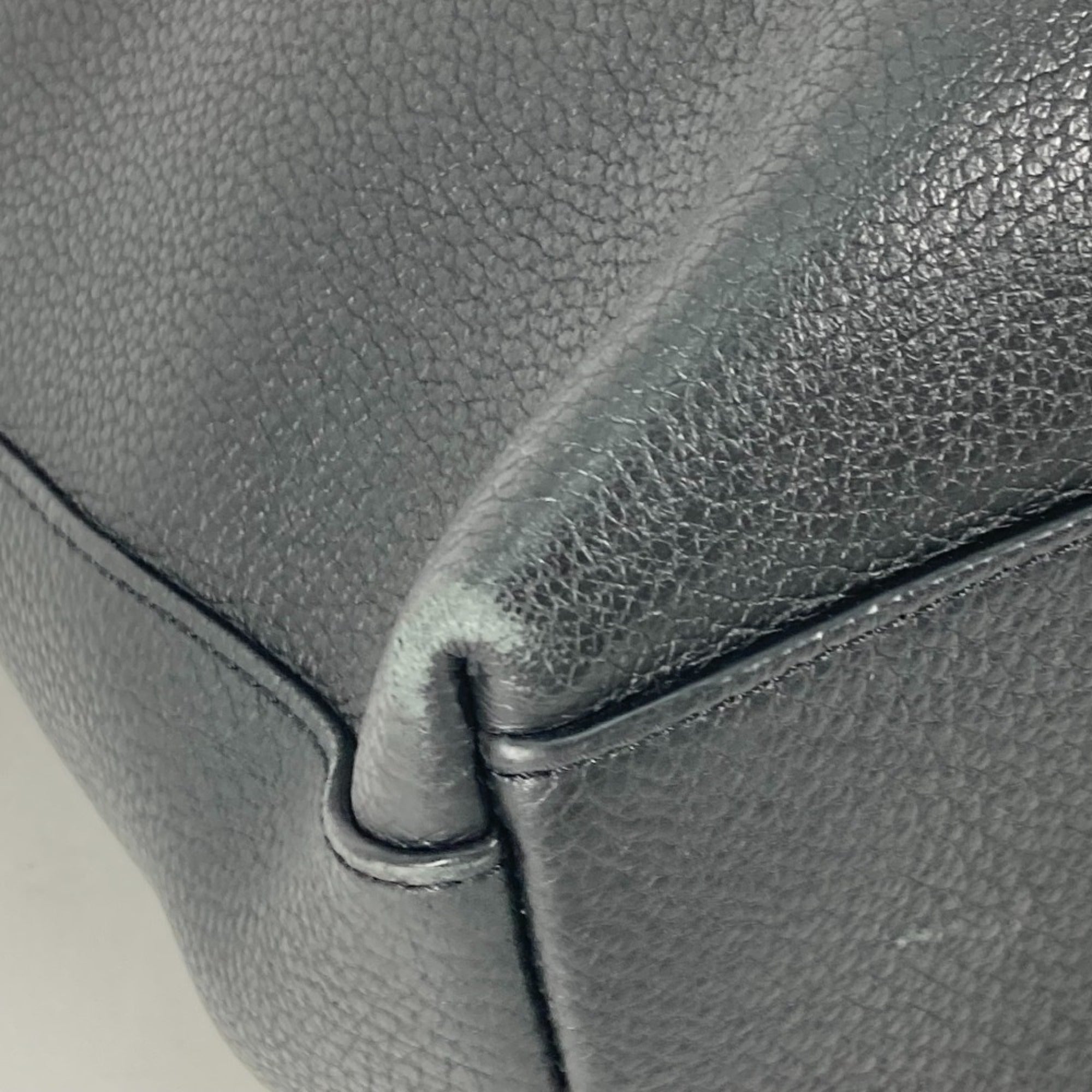 Louis Vuitton Black Noir Leather Shoulder Bag Tote Bag