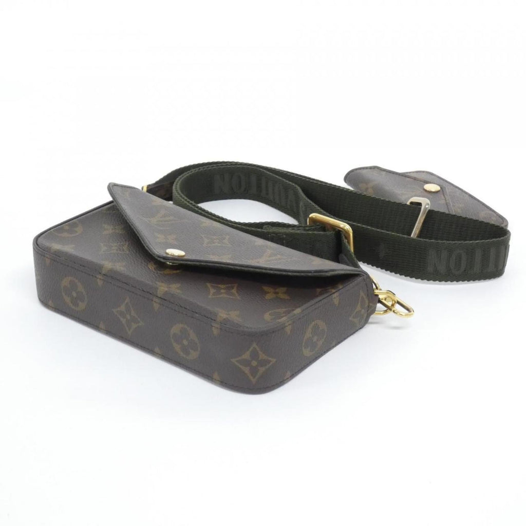 Louis Vuitton Khaki Marron Monogram Monogram Coated Canvas Pochette Pouch Shoulder Bag