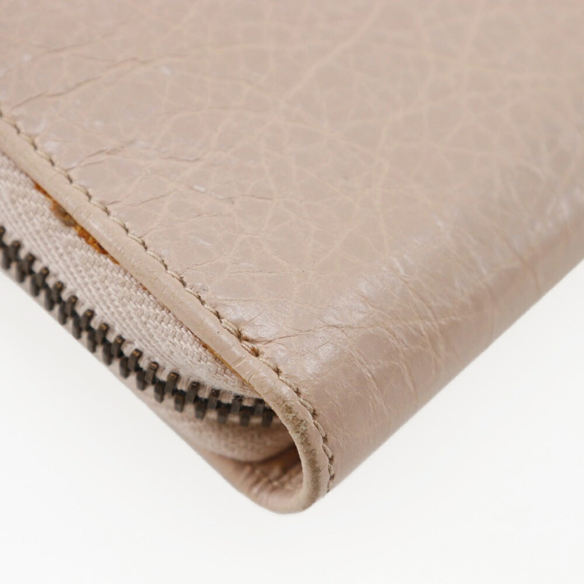 Balenciaga Beige Pink Leather Coin Purse/Coin Case