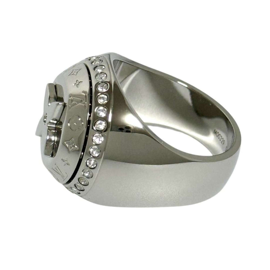 Louis Vuitton Metal Rhinestone Band Ring