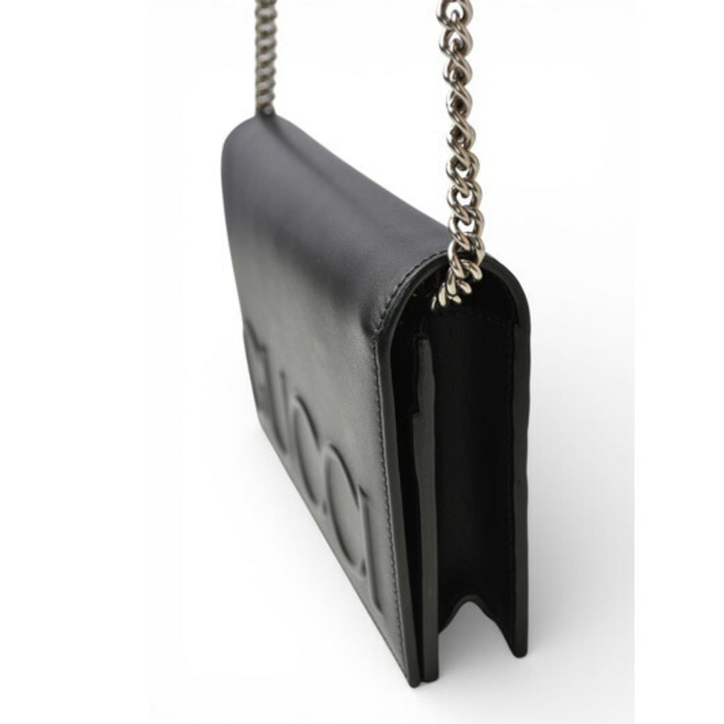 Gucci Black Leather Clutch Bag Shoulder Bag (Pre-Owned)