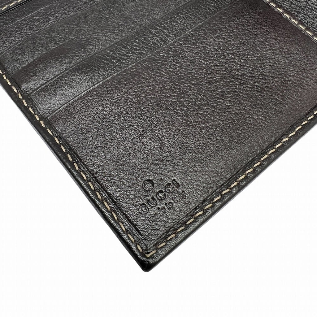 Gucci Beige Brown Canvas Leather Wallet (Bi-Fold) (Pre-Owned)
