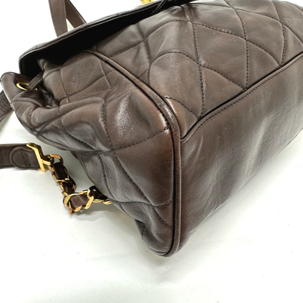Chanel Brown Leather Backpack