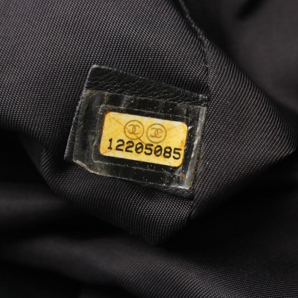 Chanel Black Coated Canvas Leather Handbag Tote Bag