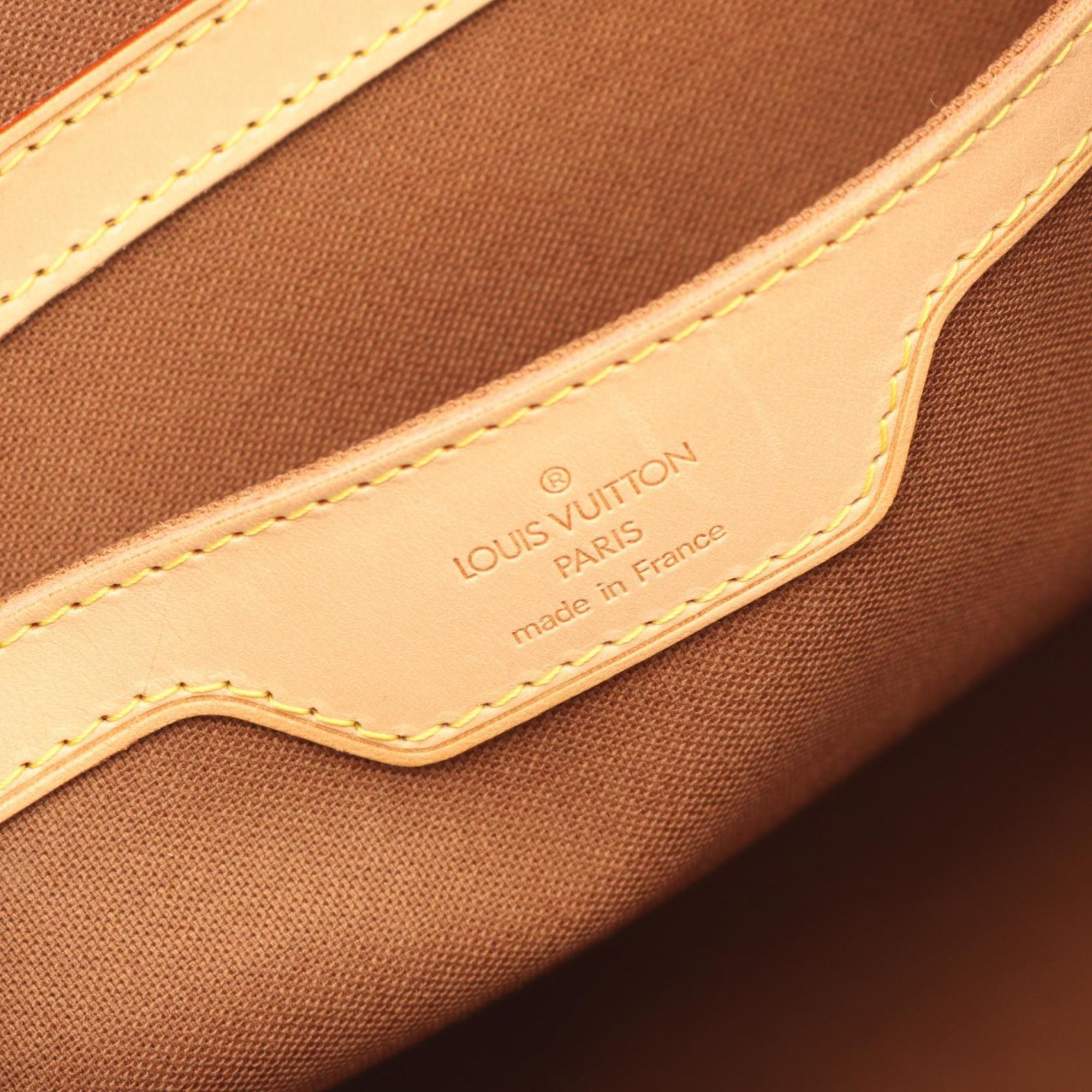 Louis Vuitton Brown Coated Canvas Leather Boston Bag