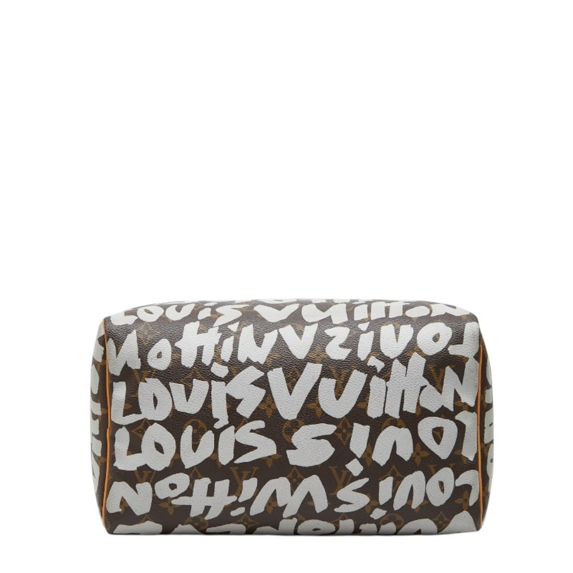 Louis Vuitton Brown White Pvc Leather Boston Bag Handbag