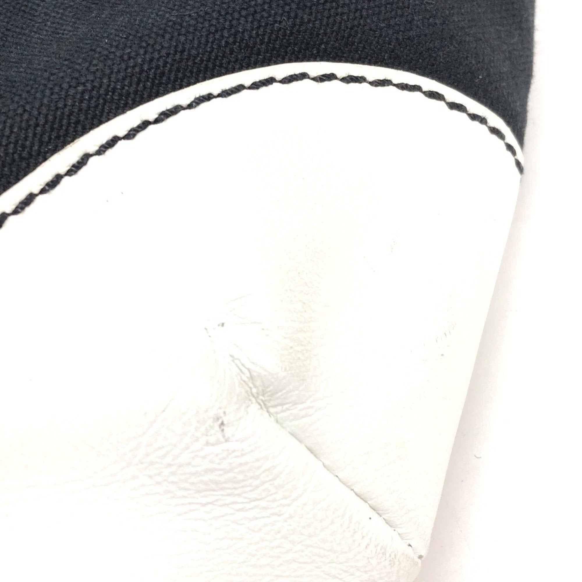 Chanel Black White Canvas Leather Shoulder Bag Tote Bag