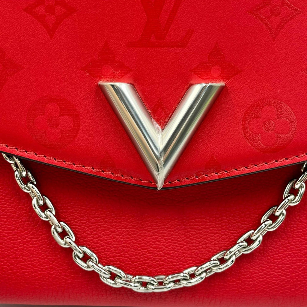 Louis Vuitton Red Color Leather Handbag Shoulder Bag