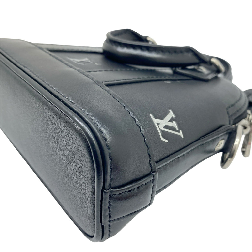 Louis Vuitton Black Leather Handbag Shoulder Bag