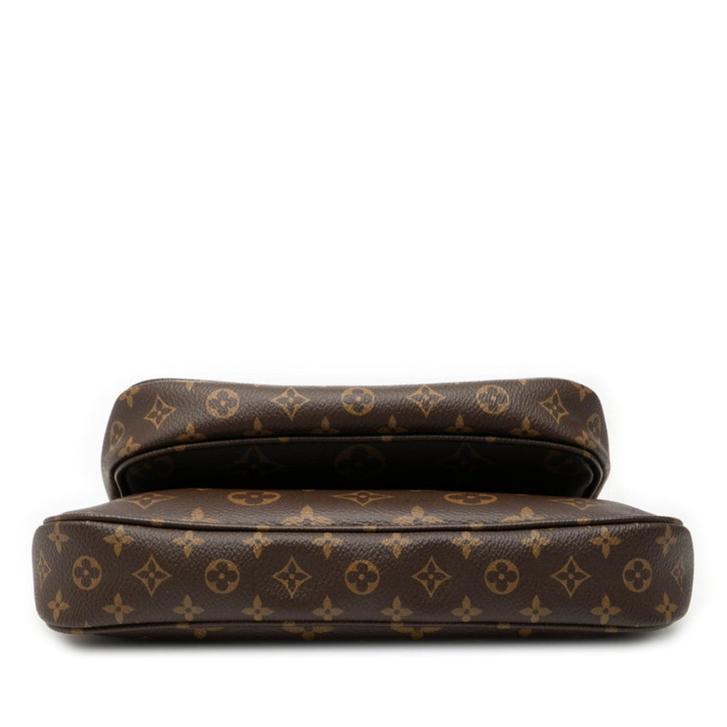 Louis Vuitton Brown Pvc Leather Handbag Pochette Pouch Shoulder Bag