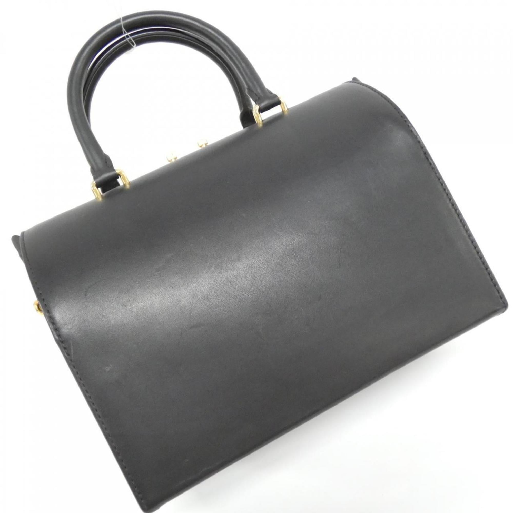 Louis Vuitton Black Leather Boston Bag