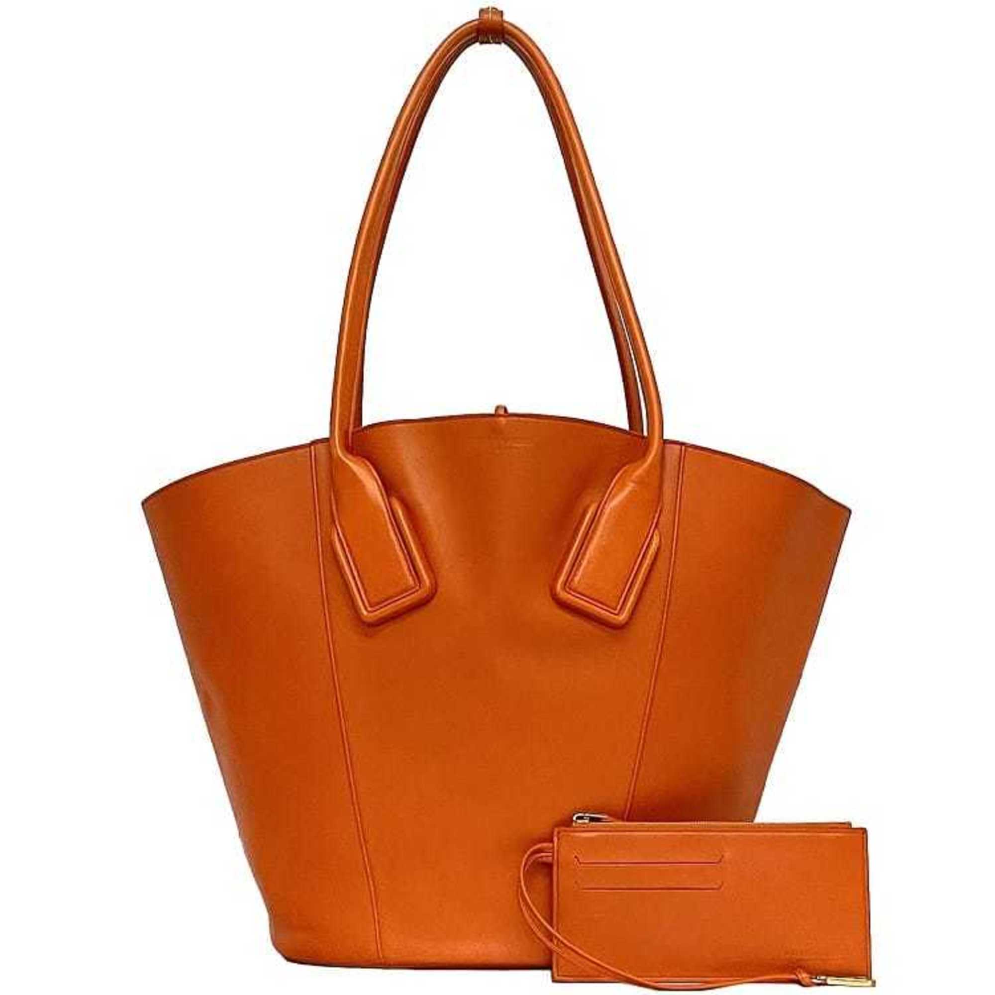 Bottega Veneta Orange Leather Basket Tote Bag