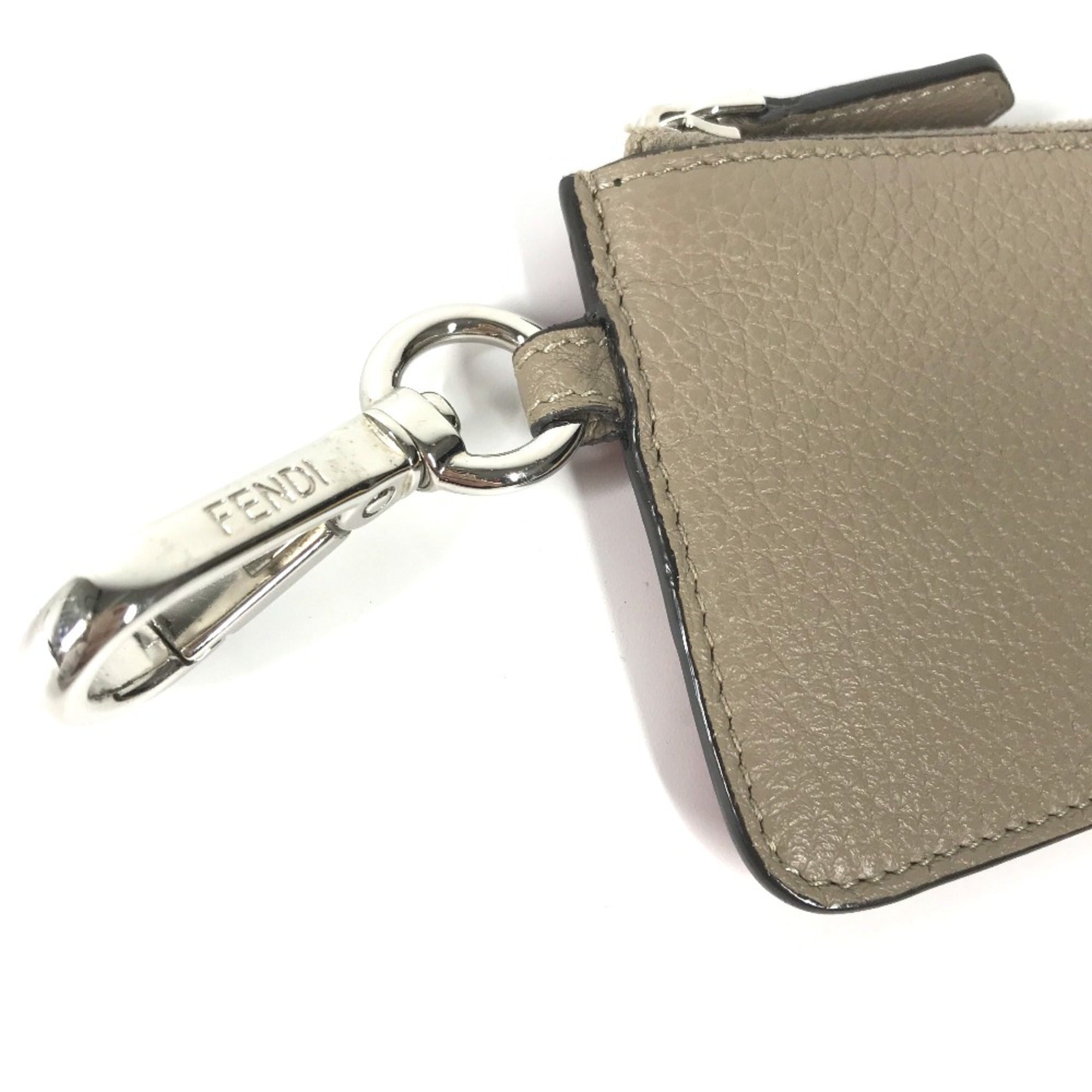 Fendi Beige Leather Coin Purse/Coin Case