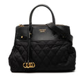 Prada Black Nylon Leather Handbag Shoulder Bag