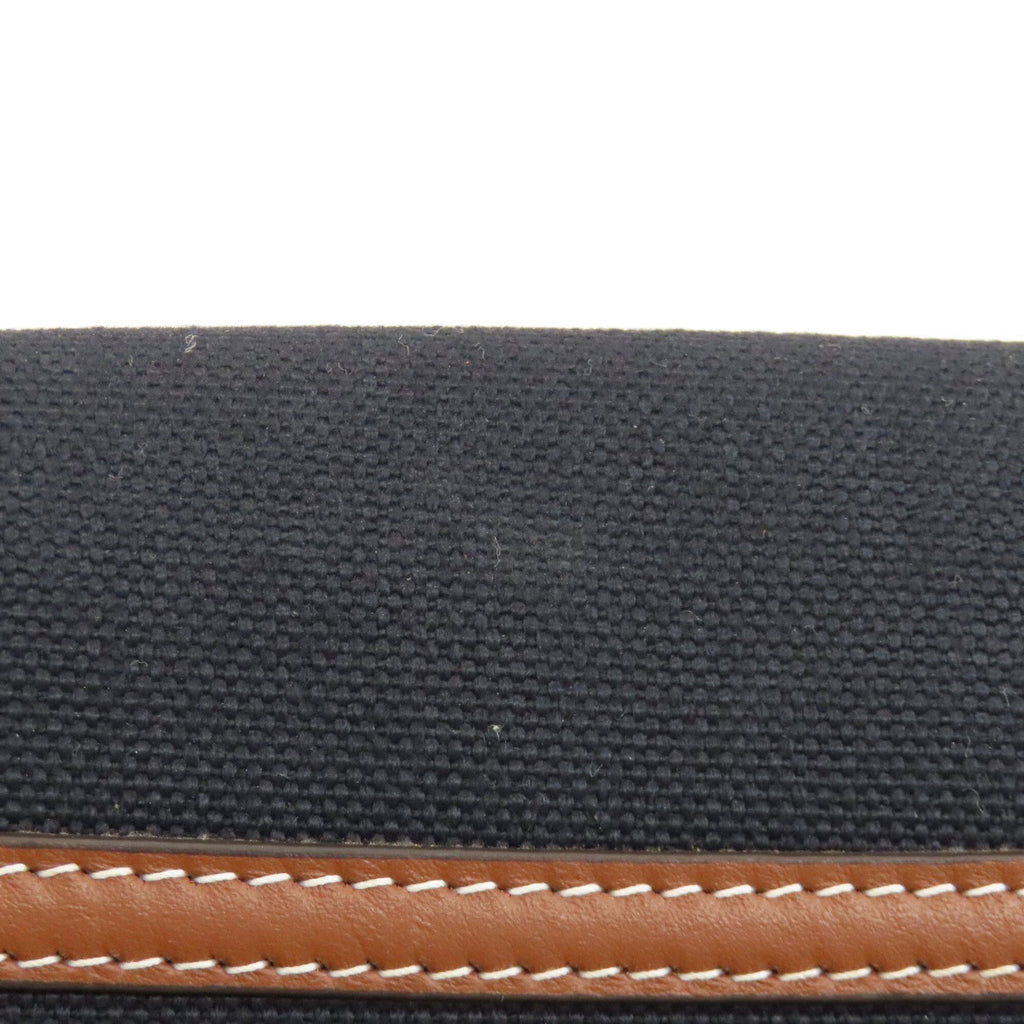 Burberry Black Brown Canvas Leather Shoulder Bag