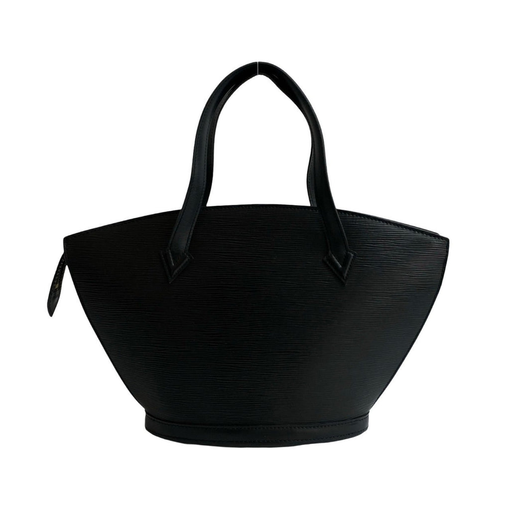 Louis Vuitton Black Leather Handbag Tote Bag