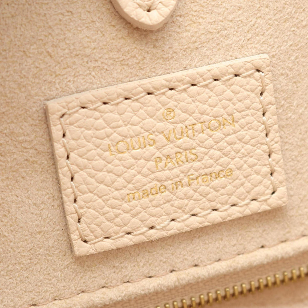 Louis Vuitton Beige Pink Rose Yellow Leather Handbag