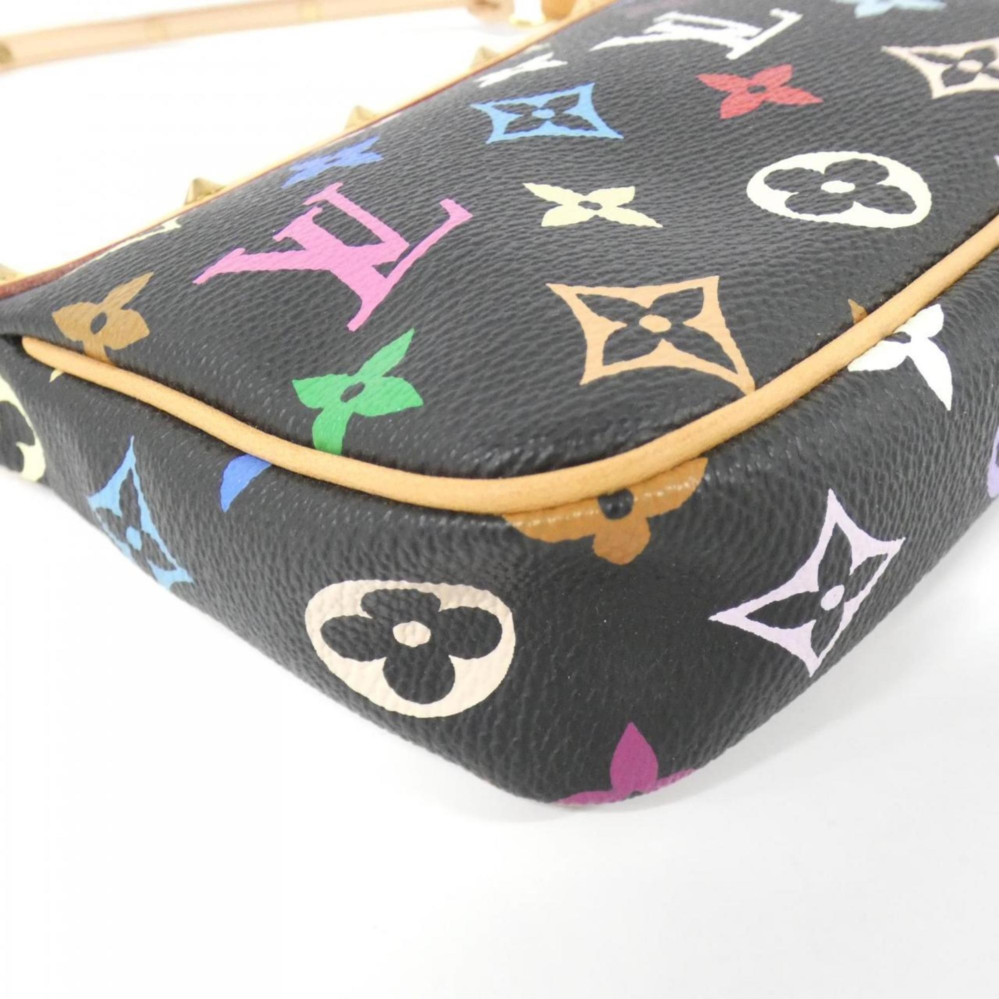 Louis Vuitton Black Coated Canvas Pochette Pouch