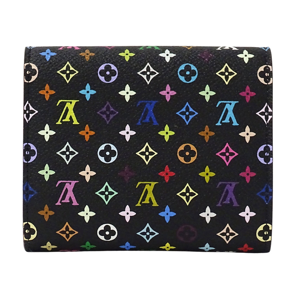 Louis Vuitton Black Multi-Color Noir Purple Violet Monogram Multicolore Wallet