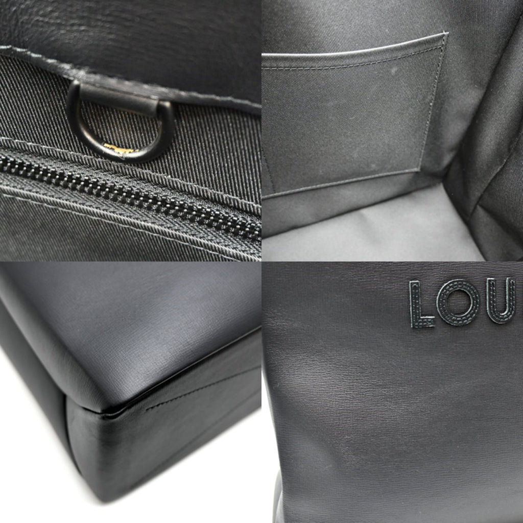 Louis Vuitton Black Leather Tote Bag
