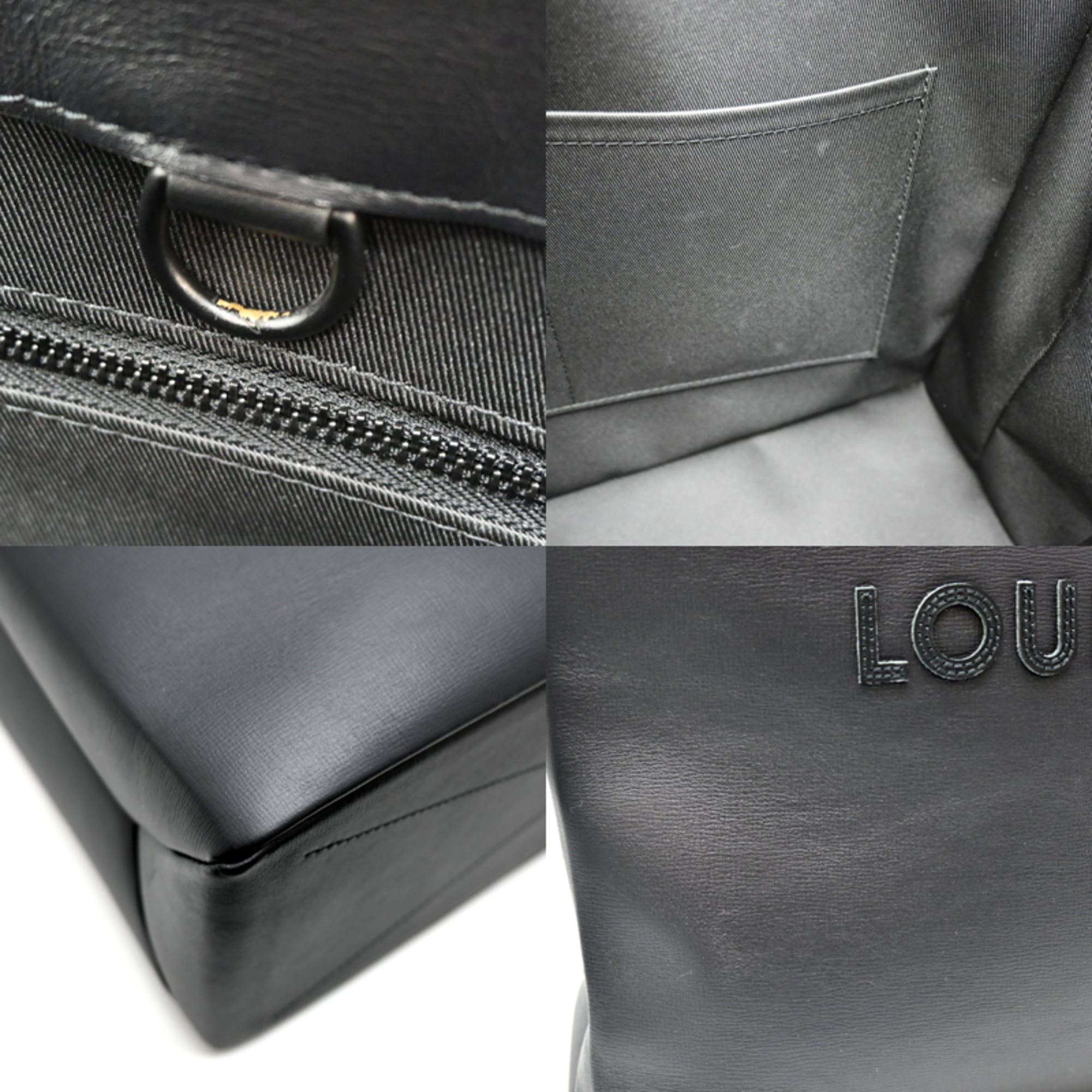 Louis Vuitton Black Leather Tote Bag